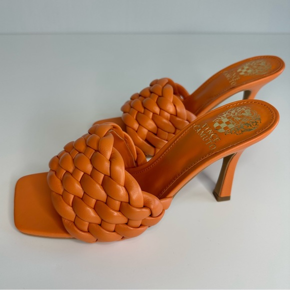 Vince Camuto Orange Brinela Braided Square Toe Heel Sandal - Picture 4 of 9